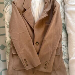 Bella Bliss Boys Tan Wool-Blend Blazer